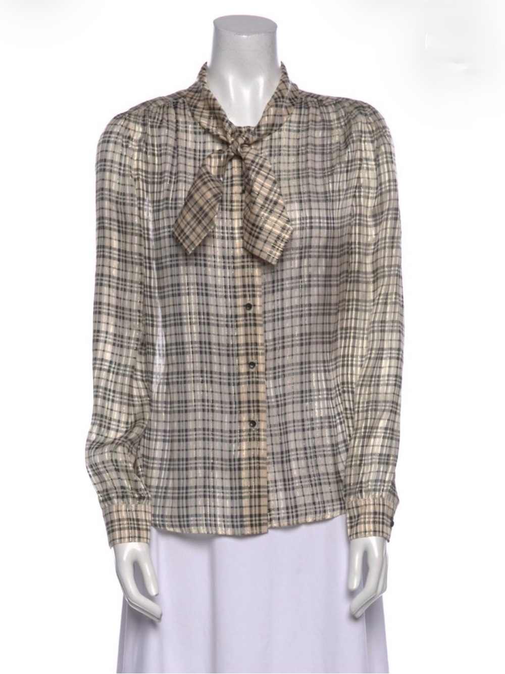Saint Laurent Silk plaid button up